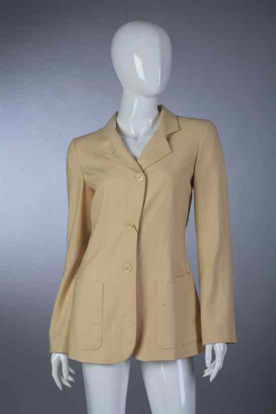 Appraisal: GIORGIO ARMANI YELLOW CASHMERE JACKET Size new with tags With