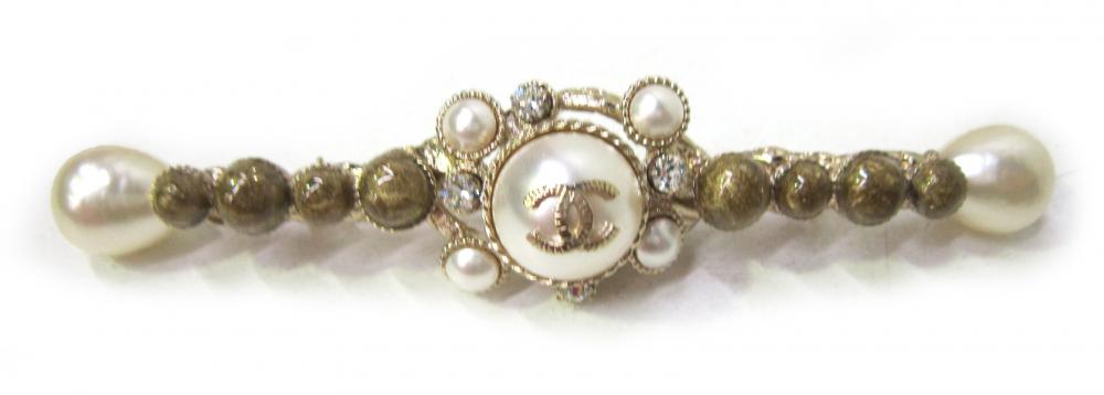 Appraisal: A CHANEL FAUX PEARL COSTUME BROOCH A CHANEL FAUX PEARL