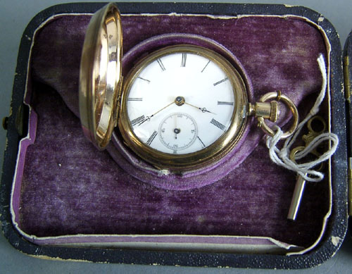 Appraisal: Ladies Champ l'eve key wind gold filled pocket watch signed