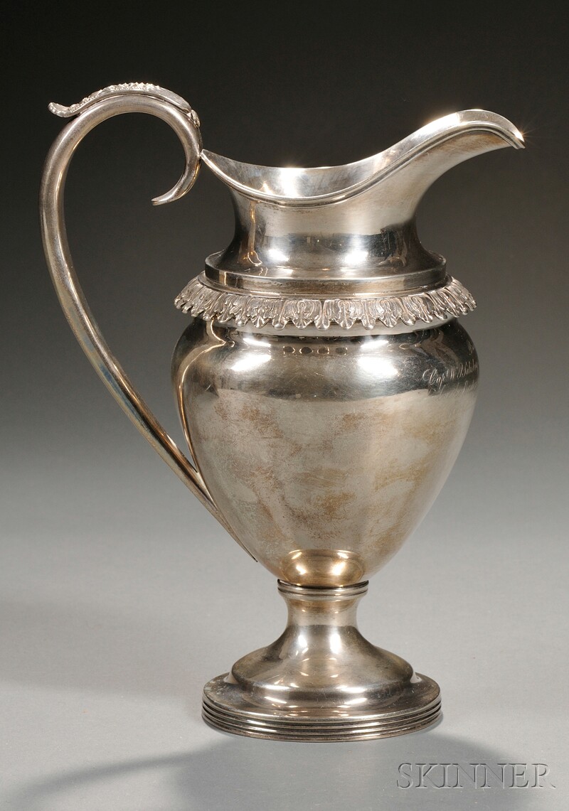 Appraisal: Silver Presentation Pitcher Boston early th century urn form with