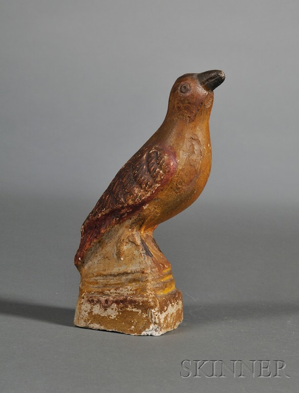 Appraisal: Painted Chalkware Bird Figure America early th century the bird