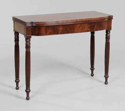 Appraisal: Federal Mahogany Card Table American early th century figured mahogany