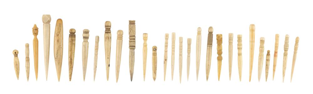 Appraisal: APPROX TWENTY-EIGHT WHALEBONE BODKINS TH CENTURY LENGTHS FROM TO APPROX