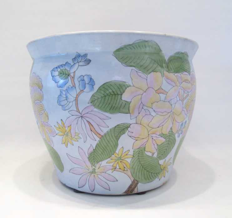 Appraisal: CHINESE PORCELAIN FLOOR VASE AND JARDINIERE Blue and white floor