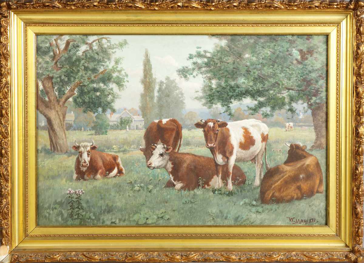 Appraisal: Wilson Marlatt American - Cows in pasture Sgn Lower right