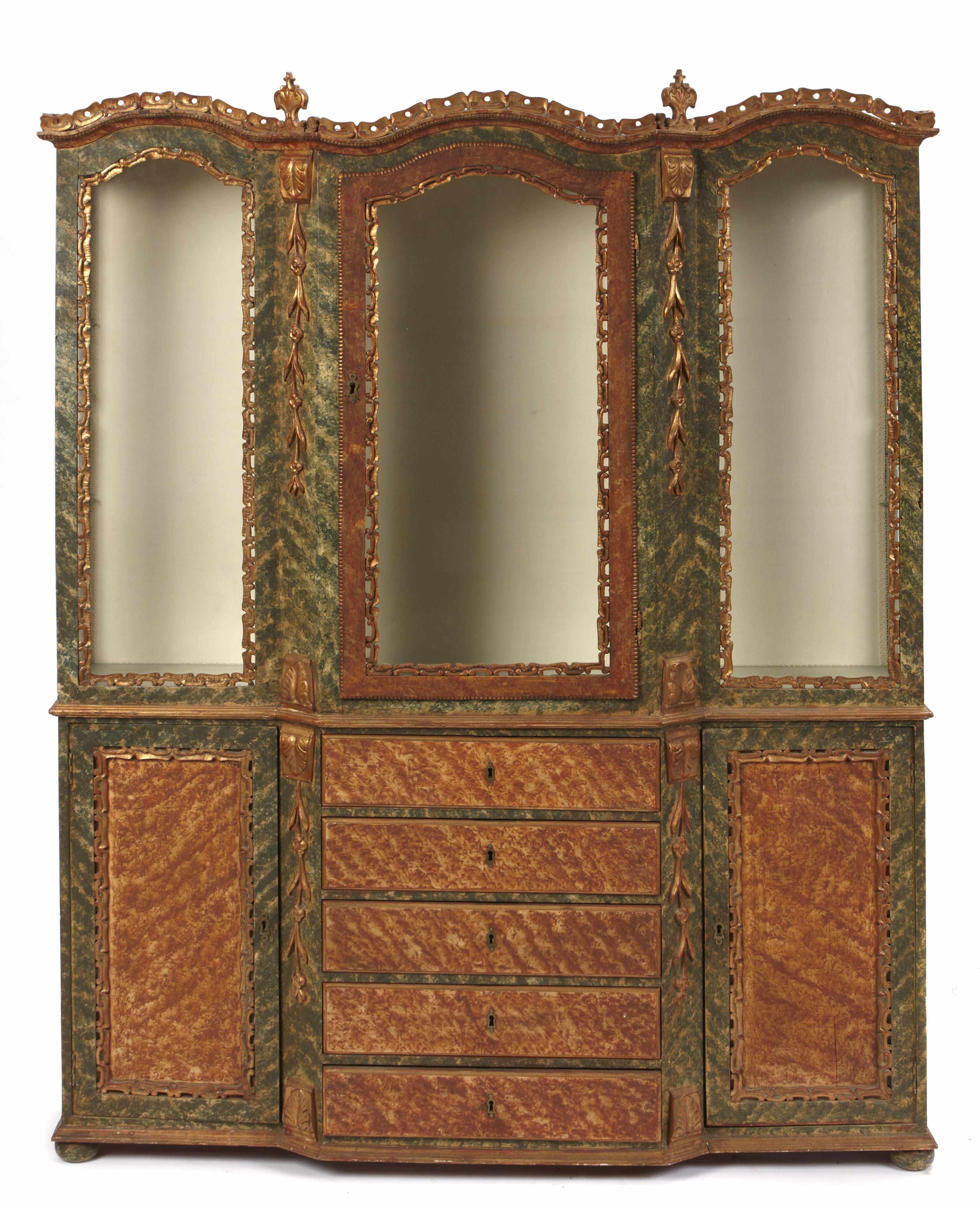 Appraisal: An Italian Rococo style paint decorated cabinet height in width