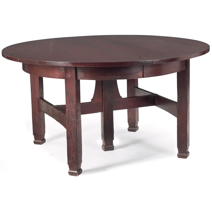 Appraisal: Stickley Brothers dining table English influenced form with a circular