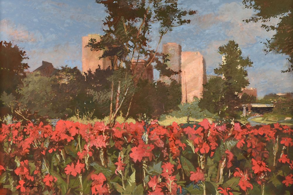 Appraisal: DAN WINGREN American Texas - A PAINTING Red Flowers in