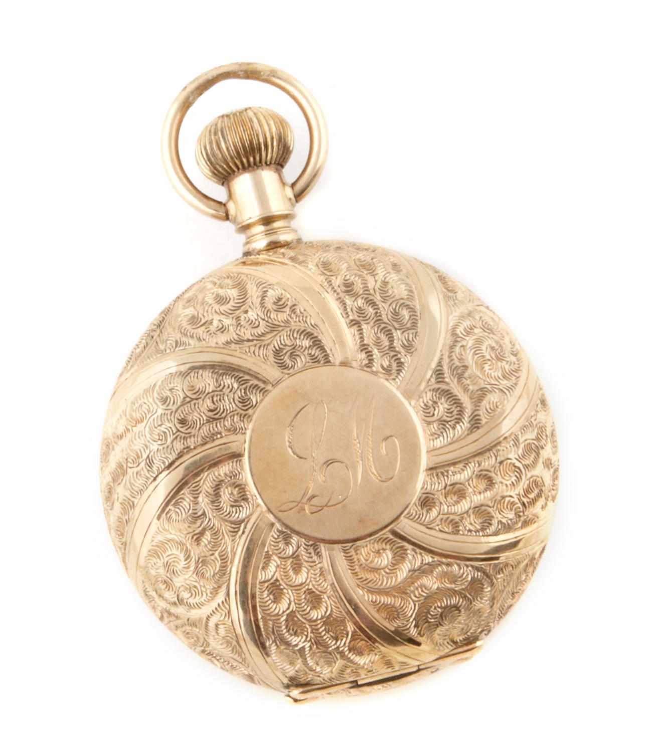 Appraisal: A k gold hunting case pocket watch American Waltham