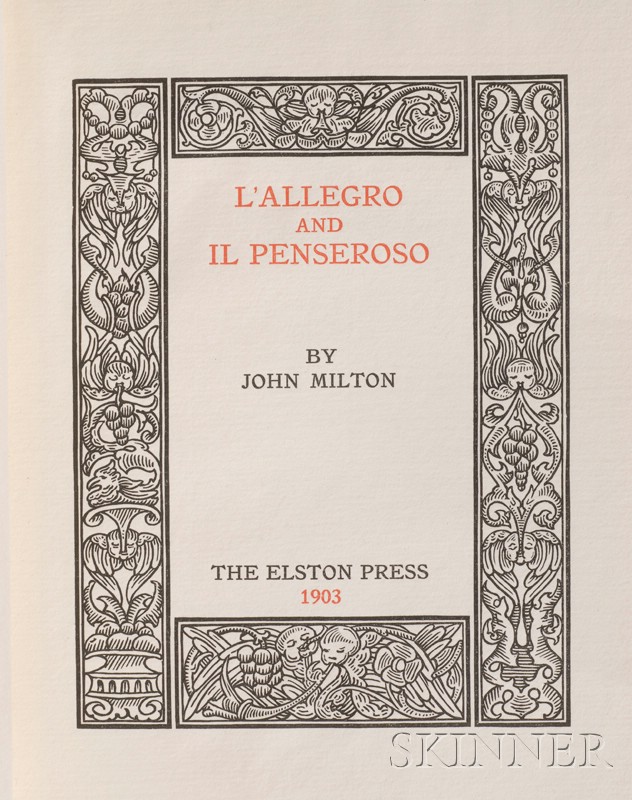 Appraisal: Fine Press Two Titles by Milton John - L'Allegro and