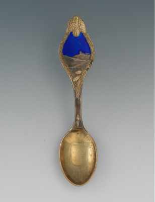 Appraisal: A Danish Sterling Enamel Christmas Spoon Dated Marked Danish silver