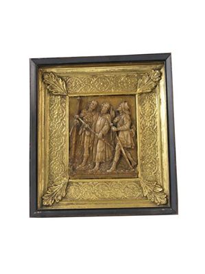 Appraisal: An early th century Malines carved alabaster panel The road