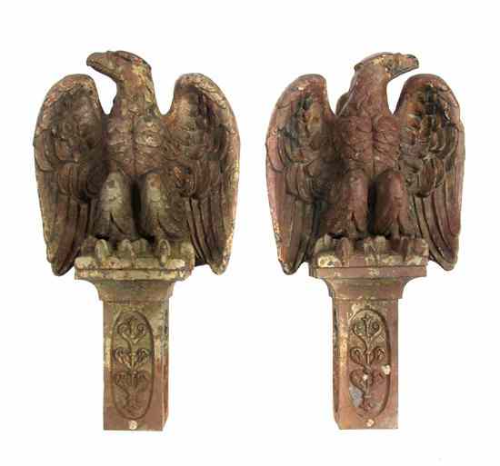 Appraisal: A Pair of Cast Iron Eagle Form Architectural Mounts from