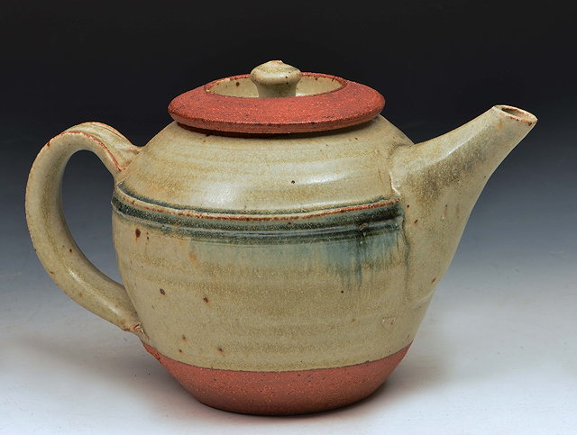 Appraisal: Richard Batterham British - a celadon glazed teapot cm across