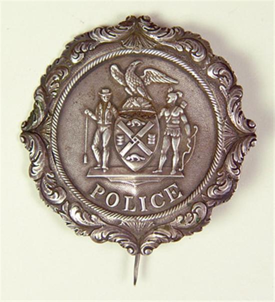 Appraisal: Early Police Badge New York City police badge The earliest