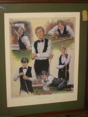 Appraisal: A limited edition print of snooker players Kings of the