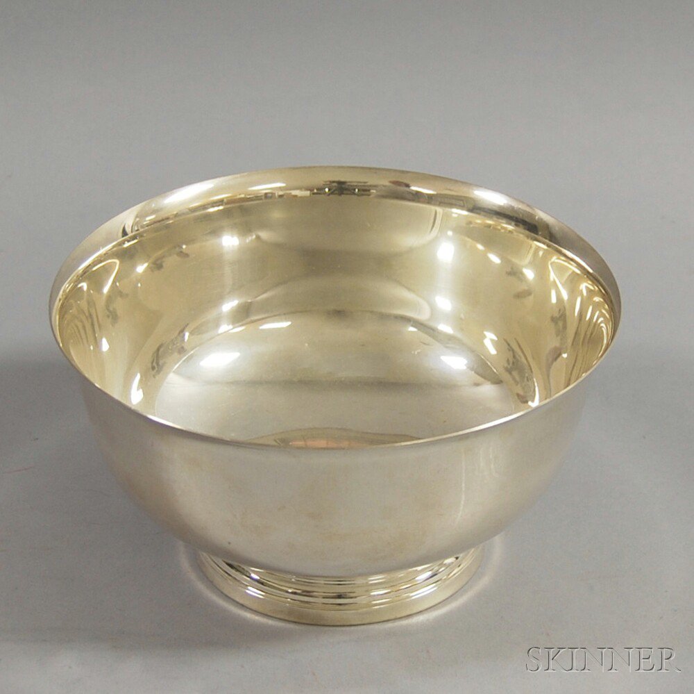 Appraisal: Preisner Sterling Silver Revere-type Footed Bowl ht dia in approx