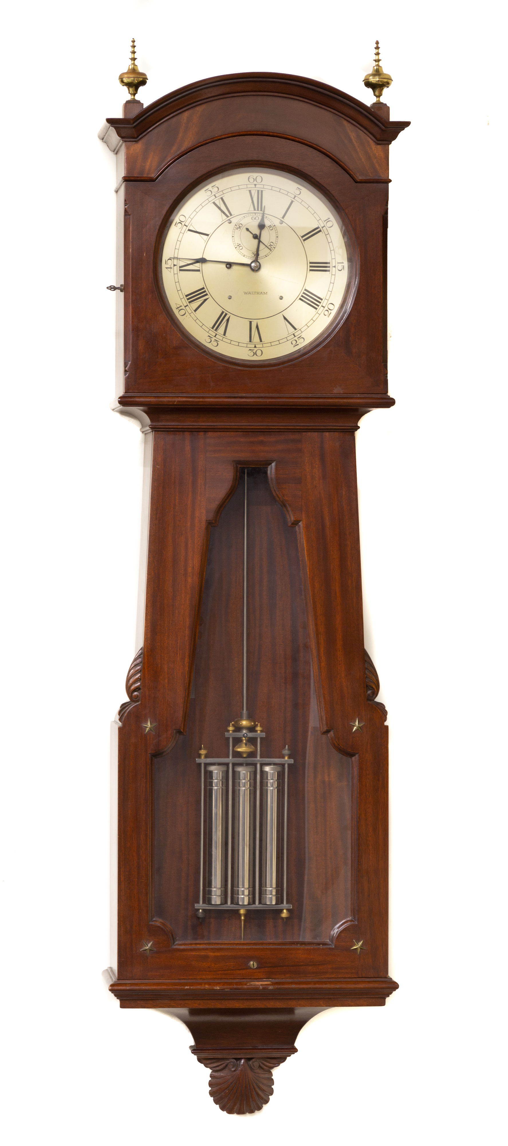 Appraisal: WALTHAM PRECISION REGULATOR Waltham Massachusetts circa mahogany case with caved