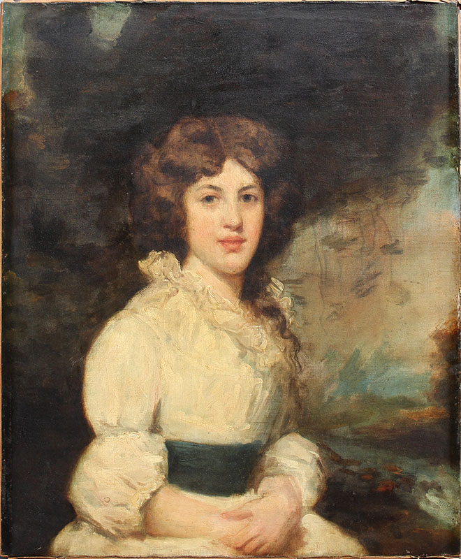 Appraisal: EARLY PORTRAIT PAINTING BY JOHN HOPPNER Portrait of a young