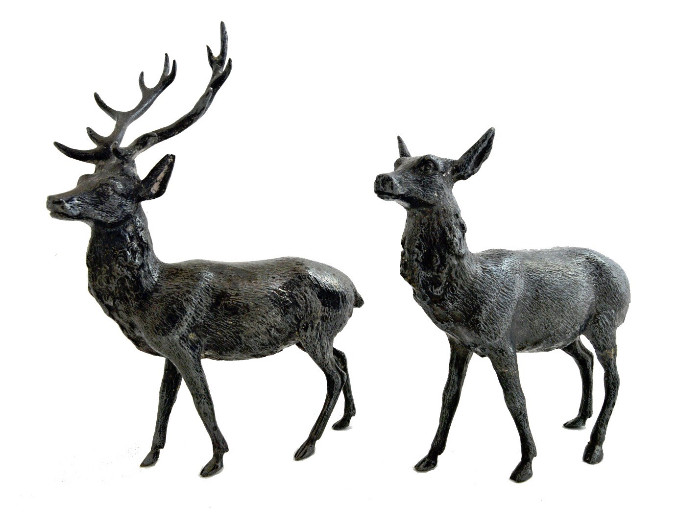 Appraisal: Two silver models one of a standing stag London and