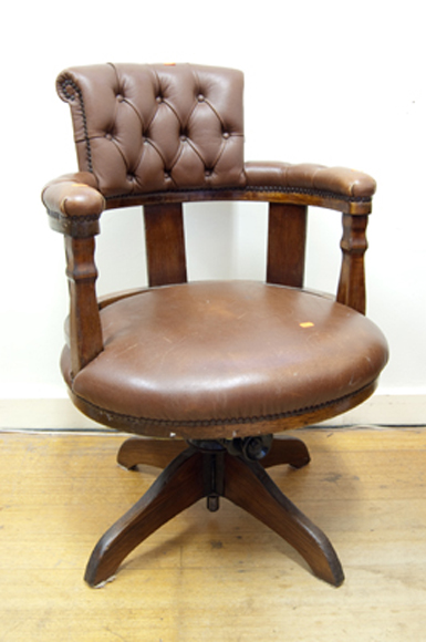 Appraisal: EDWARDIAN CAPTAINS CHAIR