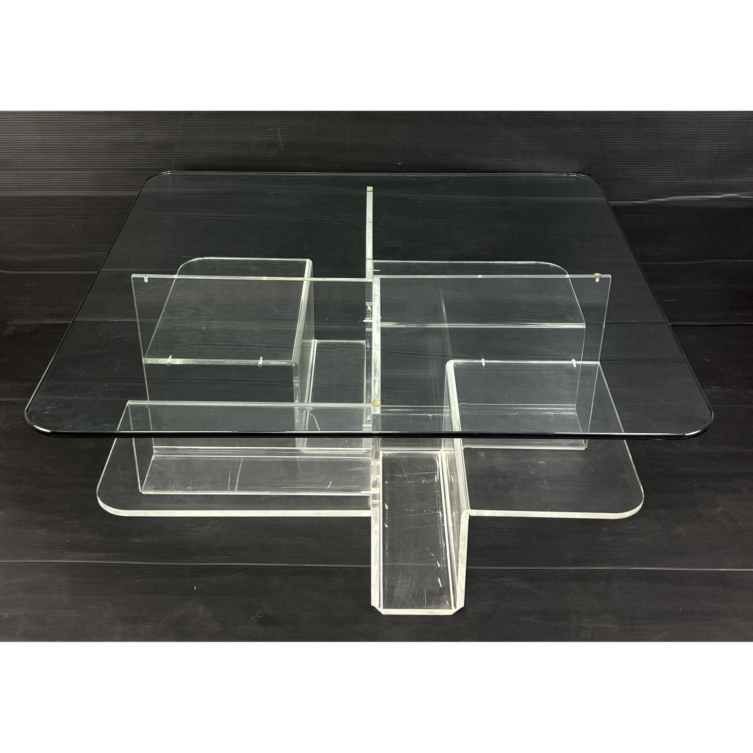 Appraisal: Lucite Modernist Coffee Cocktail Table s modern acrylic table Dimensions