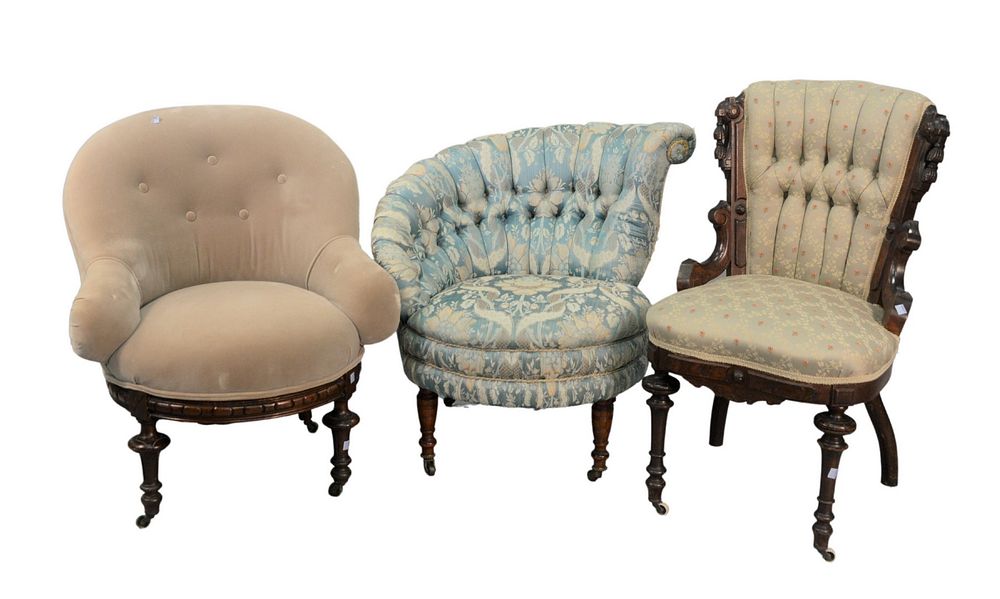 Appraisal: Three Victorian Chairs Provenance Thirty-five year collection of Dana Cooley