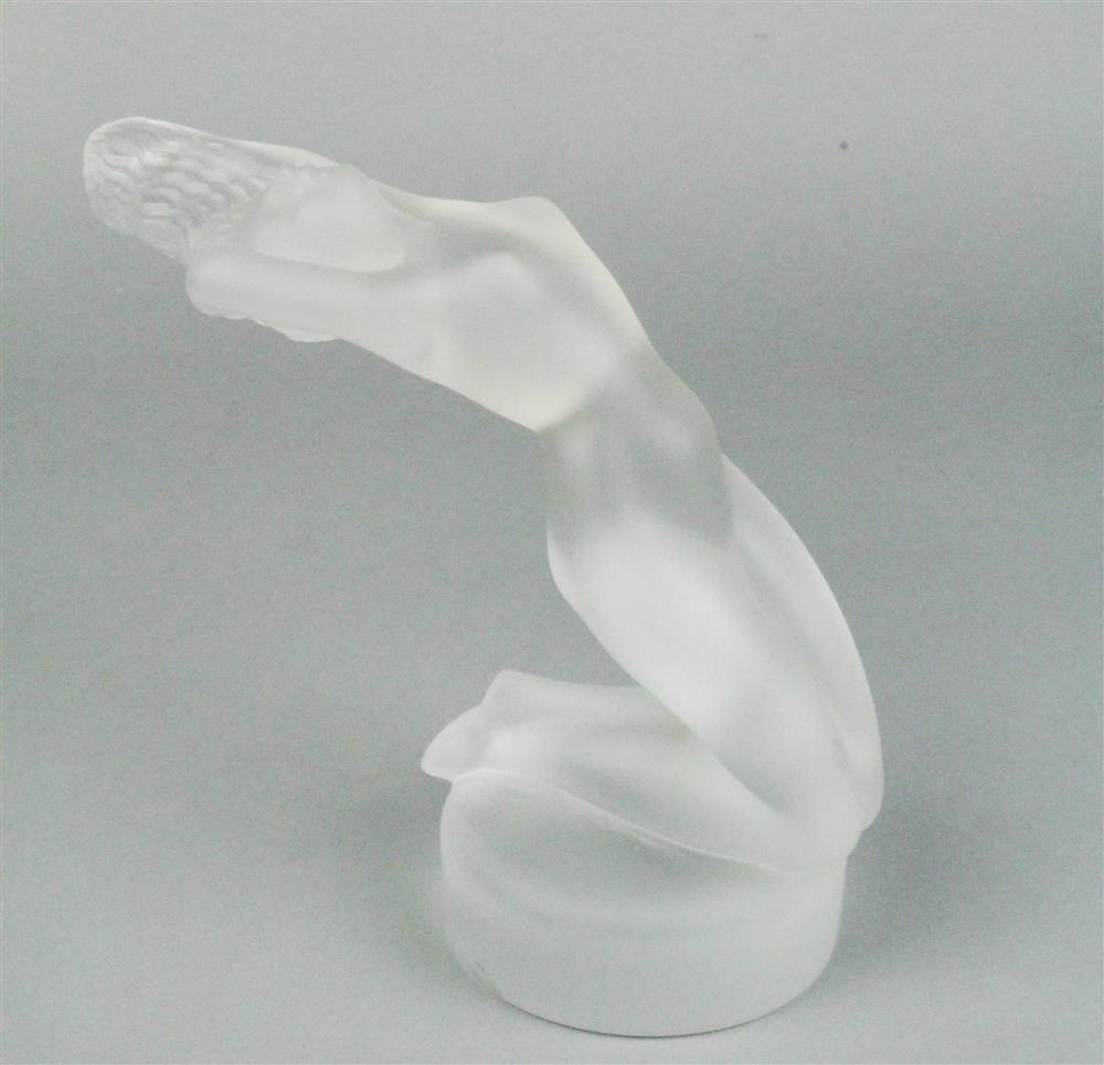 Appraisal: LALIQUE NUDE frosted crystal figurine Lalique signature under base -