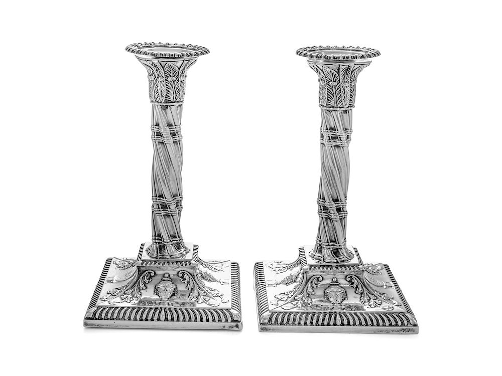 Appraisal: A Pair of Victorian Silver Candlesticks A Pair of Victorian