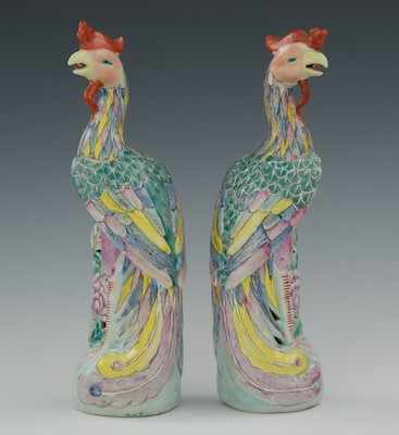 Appraisal: A Pair of Enameled Phoenix Birds - From the Yu