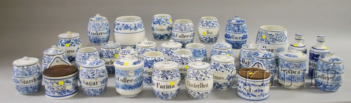 Appraisal: Thirty-two German Blue and White Meissen-style Decorated Porcelain and Ceramic