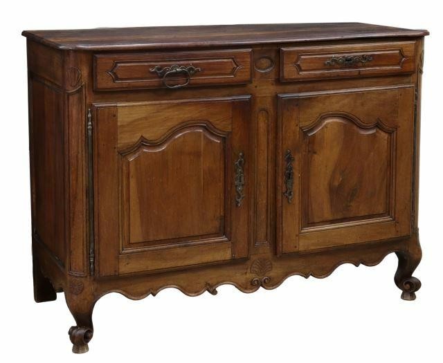 Appraisal: French Provincial Louis XV walnut sideboard late th c rectangular