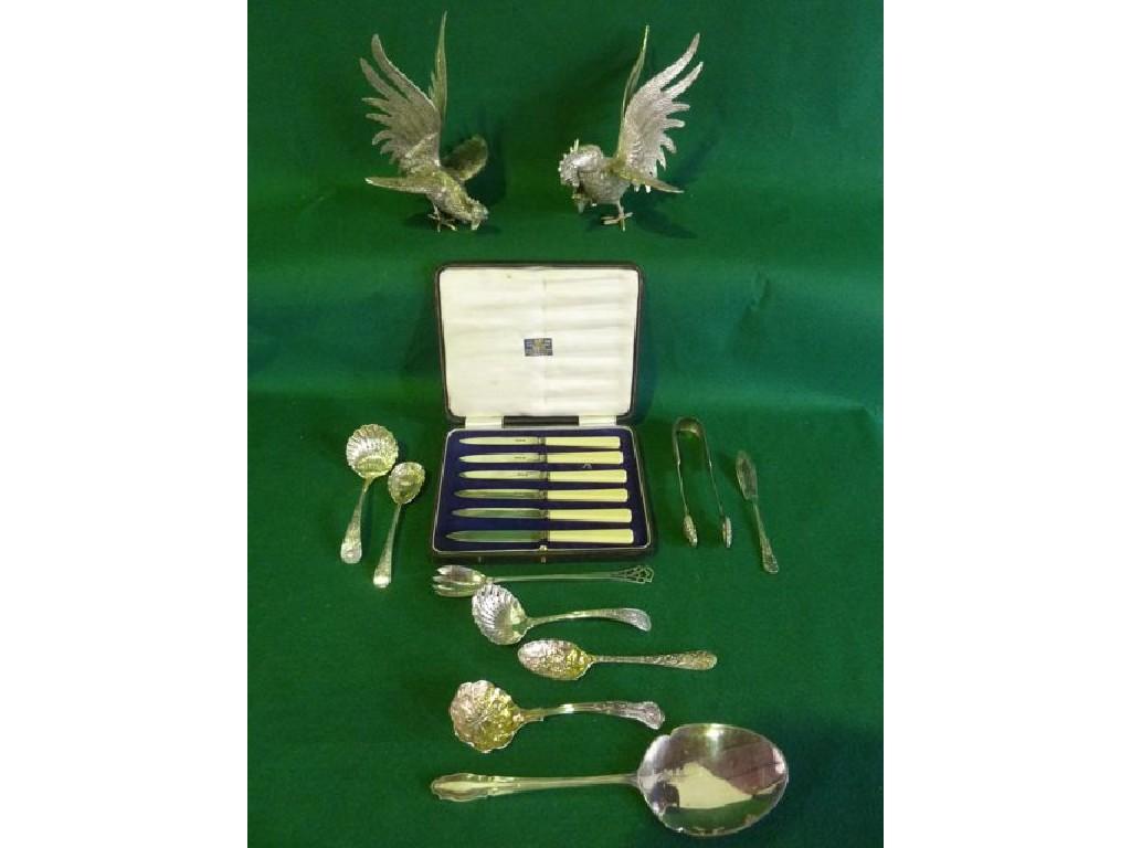 Appraisal: A large quantity of plated flatware two plated birds together