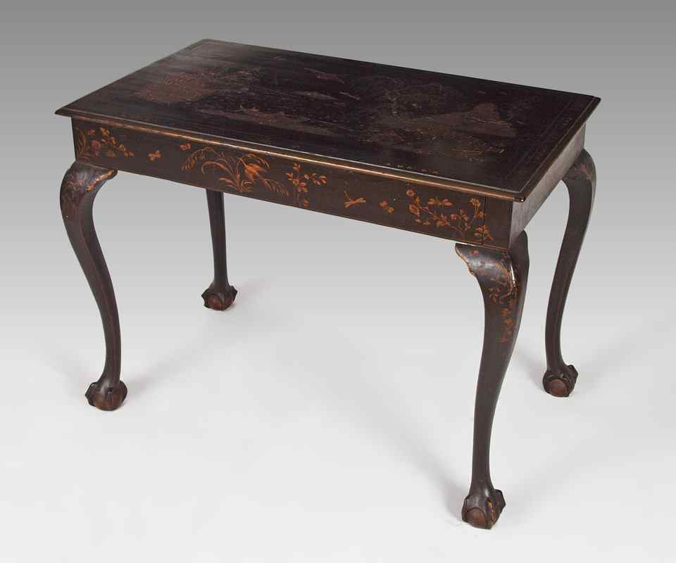 Appraisal: LATE TH C JAPANNED BALL AND CLAW FOOT TABLE Top