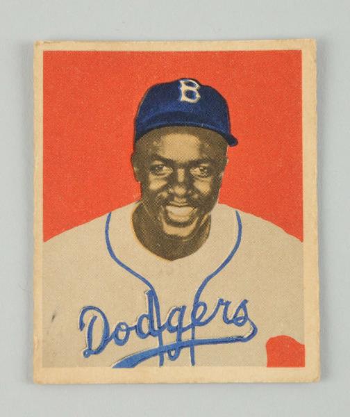 Appraisal: Bowman Jackie Robinson Baseball Card No shows portrait of young