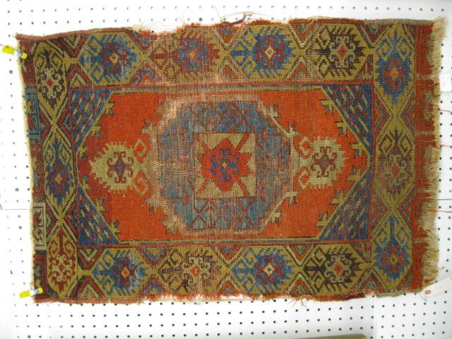 Appraisal: Early Kazak Persian Handmade Mat antique x as found in