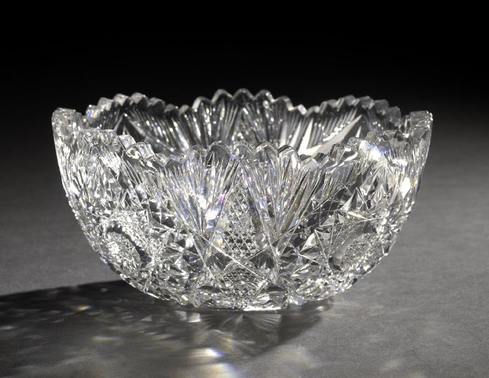 Appraisal: Fine Libbey Glass Company Brilliant-Cut Berry Bowl - in Interlaced