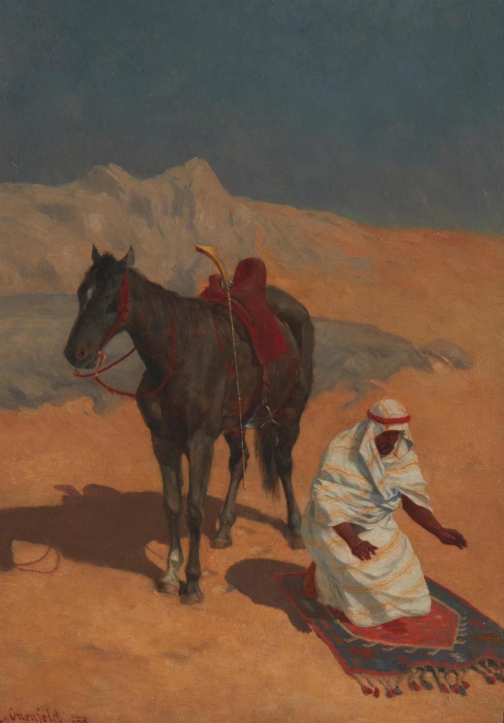 Appraisal: Rudolf Otto von Ottenfeld - Austrain Bedouin rider at prayer