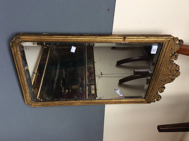 Appraisal: A GEORGE III RECTANGULAR WALL MIRROR with bevelled glass cm