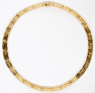 Appraisal: KT YELLOW GOLD GREEK KEY DESIGN NECKLACE L Designed with