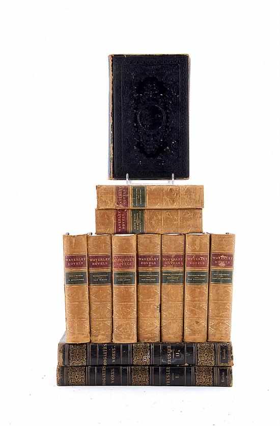 Appraisal: Leatherbound books works of Sir Walter Scott and William Hogarth