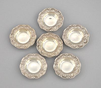 Appraisal: A Set of Six Individual Butter Pats Each decorated with