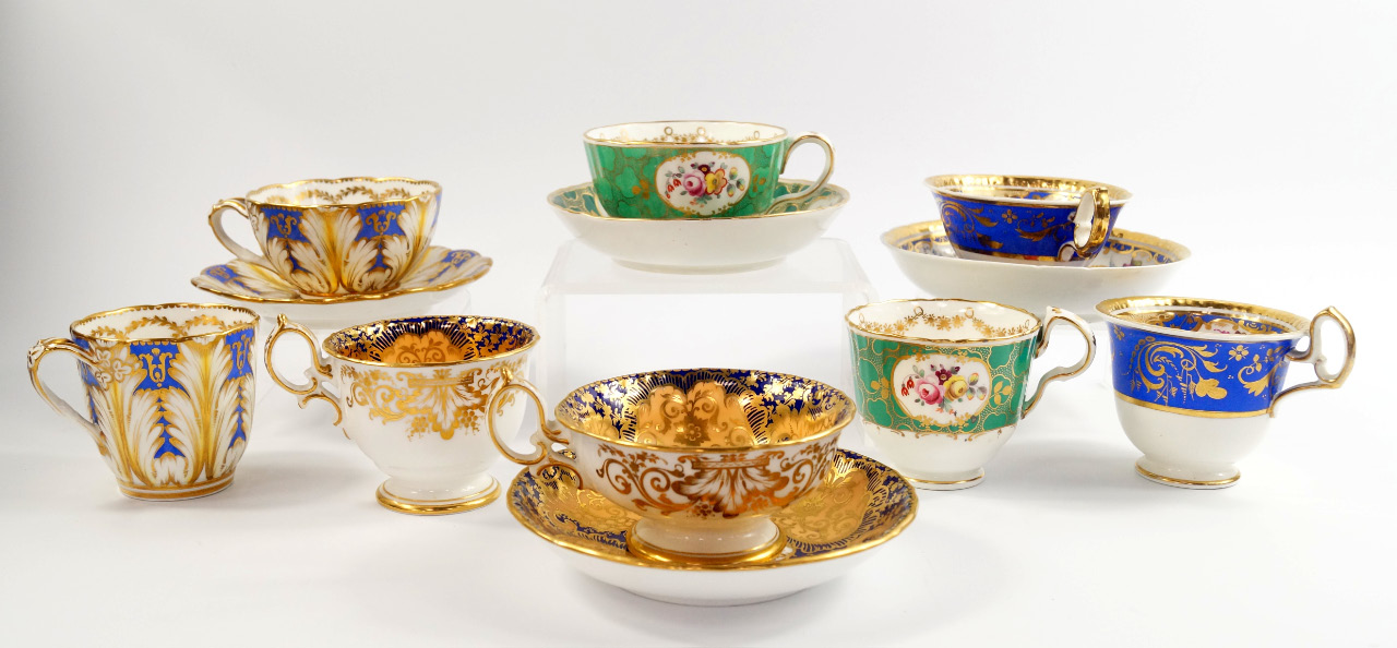 Appraisal: Four early thC porcelain trios including an H R Daniel