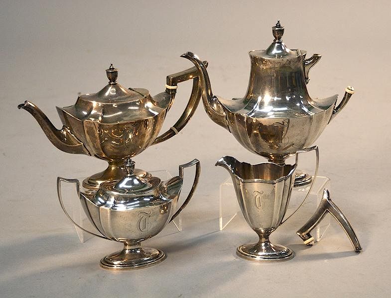 Appraisal: Gorham four piece sterling tea set in the Plymouth pattern