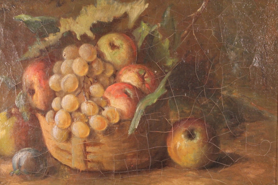 Appraisal: After H Roigonot Still Life grapes and apples oil on