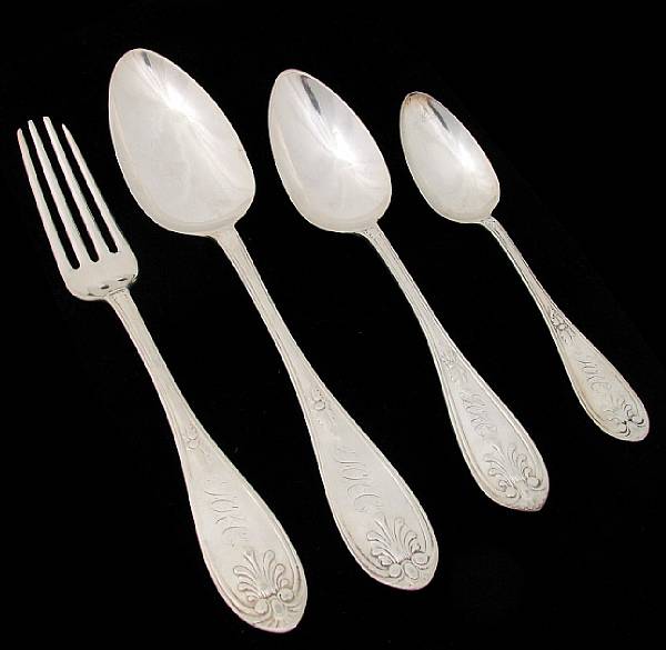 Appraisal: A silver partial flatware setE R Reichel San Francisco CAEugenie