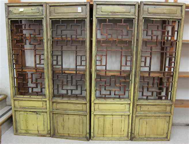 Appraisal: A SET OF FOUR WOOD PANELS Chinese th century elements