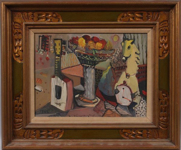 Appraisal: Still life mixed media th Century x x framed signed