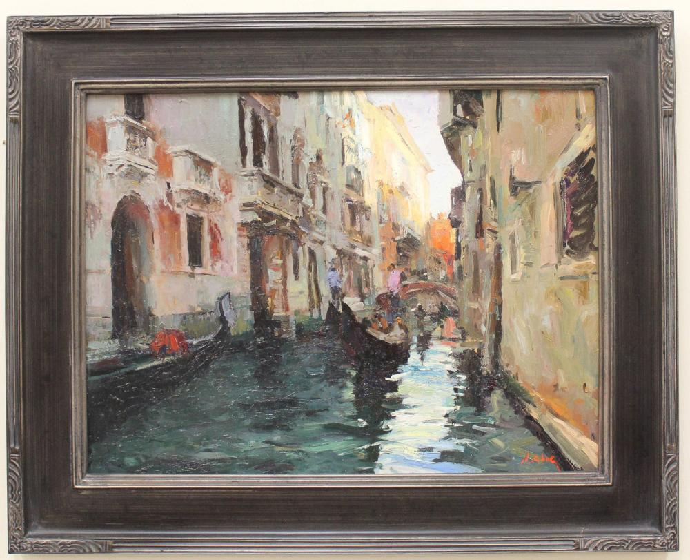 Appraisal: NICK STOQ United States st century oil on board Venice