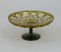 Appraisal: Bohemian Flash Glass Compote Blown glass serving or display piece